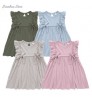 2022 New Arrival Summer Sleeveless Ruffle Kid Bamboo Viscose Newborn Baby Girl Dresses Baby Dresses Girl