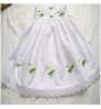 Embroidery Daisy Flower Design Baby Dresses Embroidery Baby Skirt High Quality 100% Cotton Quang Thanh Embroidery Manufacturer