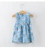 100% Cotton Summer Knitted Baby Skirts Blend Printed Cute Floral Infant Dress Ruffles Sleeveless 0-3 Years Baby Girl Dress