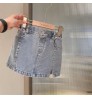 2022 children's split skirt 4 seasons can wear children's jeans skirt baby clothes