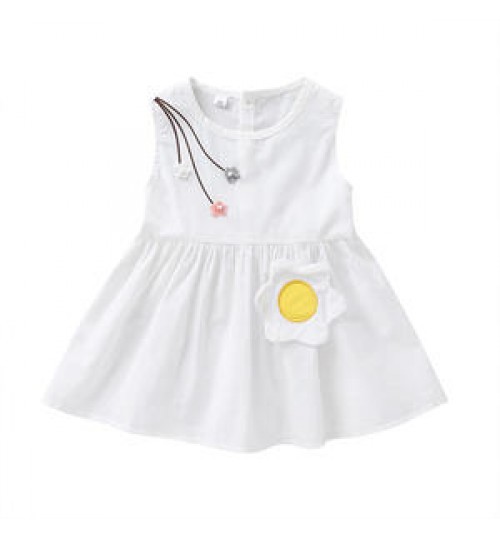 2021 New Girls' Dress, Summer Baby Cute Vest Skirt, Baby Solid Color Sleeveless Skirt