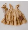 1 year baby girl summer dresses linen cotton ruffle slip dress pleat dresses