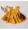 1 year baby girl summer dresses linen cotton ruffle slip dress pleat dresses