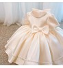 Baby Girl Princess Silk Tulle Dress Sleeveless Infant Toddler Girl Vintage Big Bow Vestido Party Pageant Birthday Frocks 1-7Y