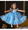 Baby Girl Princess Silk Tulle Dress Sleeveless Infant Toddler Girl Vintage Big Bow Vestido Party Pageant Birthday Frocks 1-7Y