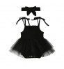 Newborn Baby Clothes Black Tutu Dress Birthday Party Short Sleeve Baby Girl Cotton Dresses