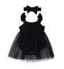 Newborn Baby Clothes Black Tutu Dress Birthday Party Short Sleeve Baby Girl Cotton Dresses