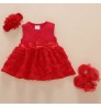 0-9 Baby Girl Summer Dresses Sleeveless Flower Embossed Bow Knot Babies Birthday Dress 6-12months