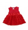 0-9 Baby Girl Summer Dresses Sleeveless Flower Embossed Bow Knot Babies Birthday Dress 6-12months