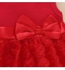0-9 Baby Girl Summer Dresses Sleeveless Flower Embossed Bow Knot Babies Birthday Dress 6-12months