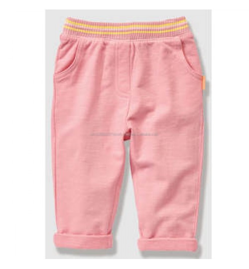 Baby Cotton Jersey Pant All Over Print Rib High Waistband Folded Waistband