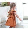 Girls' dress 2022 summer girls' baby exotic egg flower skirt backless fly sleeve sweet lovely cotton skirt