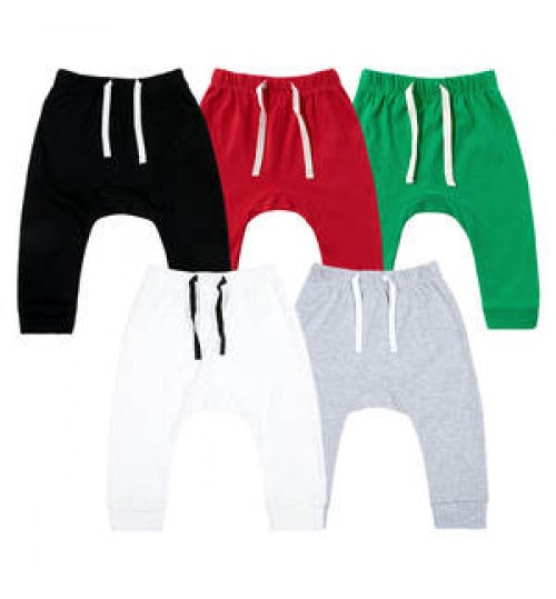 In Stock Newborn Baby Clothes Custom Bottoms Elastic Plain Color Baby Boy Pants Cotton Baby Pants