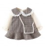 2021 Spring Kids Dress Baby Girl Long Sleeve Children Princess Dresses Plaid Baby Girls Clothing