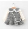 2021 Spring Kids Dress Baby Girl Long Sleeve Children Princess Dresses Plaid Baby Girls Clothing