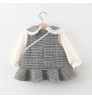 2021 Spring Kids Dress Baby Girl Long Sleeve Children Princess Dresses Plaid Baby Girls Clothing