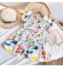 Baby Girls Princess Dresses Toddler Sleeveless Flowers Print Dress Girl Skirt Color Bubble Sleeve Dress Princess Skirt