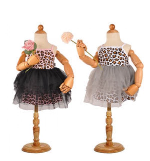 Newest Hot Toddler Baby Kid Girl Turtleneck Leopard Sweatshirt Top Gauze skirt 2pcs Fashion Outfits Sets