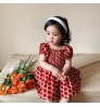 Baby Princess Dress Summer Short Puff Sleeve Square Collar Smocked Dress Girls Infant Floral Dresses