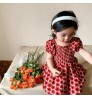 Baby Princess Dress Summer Short Puff Sleeve Square Collar Smocked Dress Girls Infant Floral Dresses