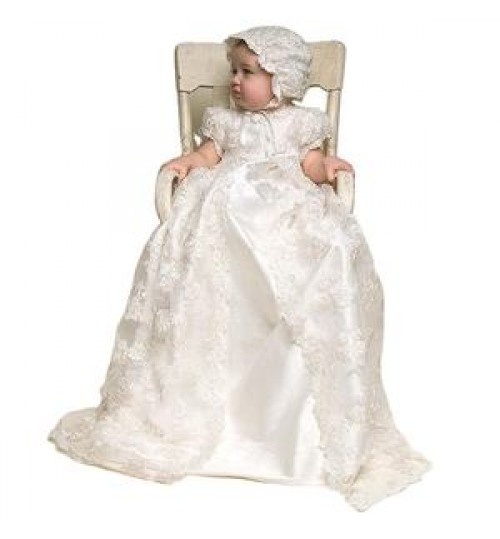Boutique Soft New Born Baby girl lace party dresses white first communion christening gown infant baptism dress
