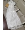 Boutique Soft New Born Baby girl lace party dresses white first communion christening gown infant baptism dress