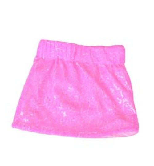 One piece custom pink sequin Elastic waist miniskirt girls spring summer Tight buttock dress pink sequin baby short skirt