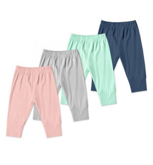 Wholesale Custom Logo Soft Breathable Elastic Plain Color Bamboo Viscose Baby kids girls Jogger Pants or trouser