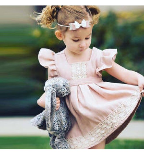 D0036 latest baby girl frocks designer clothes sale pink lace baby shower dress