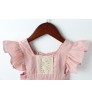 D0036 latest baby girl frocks designer clothes sale pink lace baby shower dress