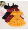 China Clothing Wholesale New Model 2022 Cute Chiffon Fabric Solid Color Sleeveless Summer Baby Girls Dress
