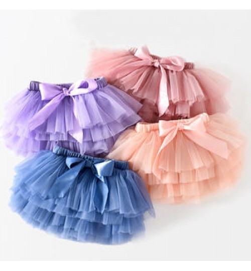 fashion baby princess Girls bowknot skirts and flower head bandsets 2 pieces set children lace Ball Gown