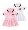 Wholesale High Quality 100%Cotton Summer Baby Clothing Short Sleeve Baby Girls Polo Dress