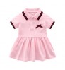 Wholesale High Quality 100%Cotton Summer Baby Clothing Short Sleeve Baby Girls Polo Dress