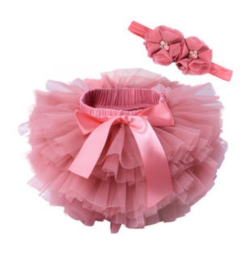 Fluffy infant toddler ballet tulle princess party dress bow soft mesh skirt minimalist baby girl tutu skirt
