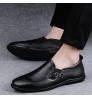 Without laces Genuine Shoes Men Leather Flat Formales Loafers Pure Leather Shoes For Men Erkek Smart Imported Shoes Leather Men