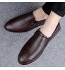 Without laces Genuine Shoes Men Leather Flat Formales Loafers Pure Leather Shoes For Men Erkek Smart Imported Shoes Leather Men