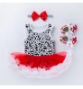 Latest Baby clothing 1 year new baby clothes cotton 3-piece sleeveless pink floral birthday baby girls dress