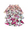 baby floral A-line skirt girls wood button short skirt
