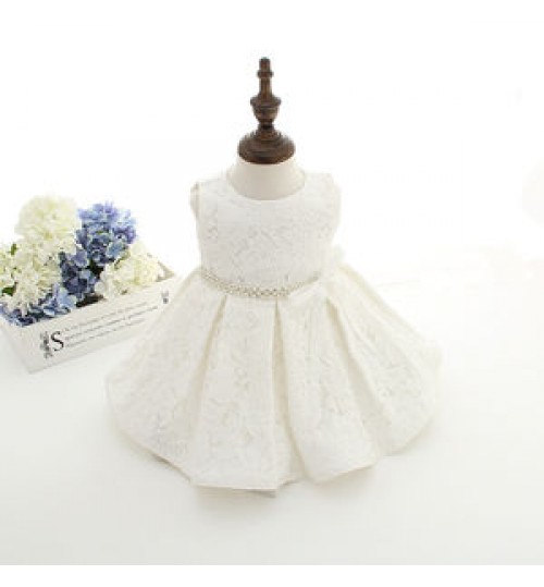 DMFGD Kid Girl Gowns Party Wear Baby Tutu Dress 1Month Lace White Baby Dress New Born Baby Formal Baptism Set