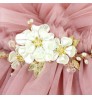 Ins baby girls tutu dress with crystal flower embellished princess dress four layer lace dress