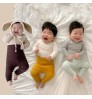 Baby Gender Neutral Bottoms Unisex Baby Tights High Waist Solid Color Cotton Pants Wholesale Infants Toddlers Casual Pants