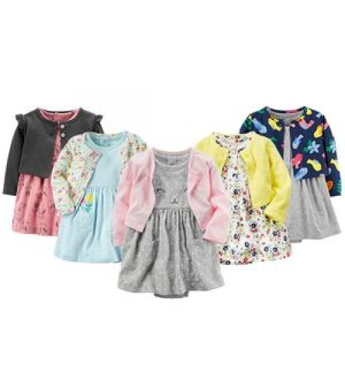 100% cotton infant skirt Long sleeve coat 2 pieces toddler clothing Featured cute baby girls party dresses