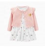 100% cotton infant skirt Long sleeve coat 2 pieces toddler clothing Featured cute baby girls party dresses
