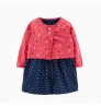 100% cotton infant skirt Long sleeve coat 2 pieces toddler clothing Featured cute baby girls party dresses