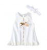 1166 Summer Newborn Toddler Baby Girls Clothing Tutu Dress Cotton Girls Sleeveless Princess Birthday Party Dress+Headbands 2PCS