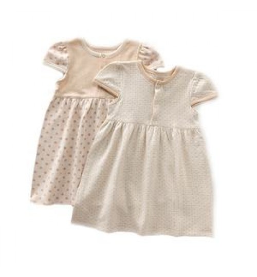 Wholesale Custom Super Soft 100% Organic Color Cotton No Dyeing Newborn Baby Girl Dresses