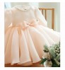 Long sleeve beautiful baby clothes new born baby girl 8 month princess chiffon dress with big bow