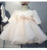 Long sleeve beautiful baby clothes new born baby girl 8 month princess chiffon dress with big bow