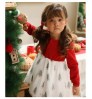Hot selling holiday girls dresses red and green prints Christmas tree baby clothes